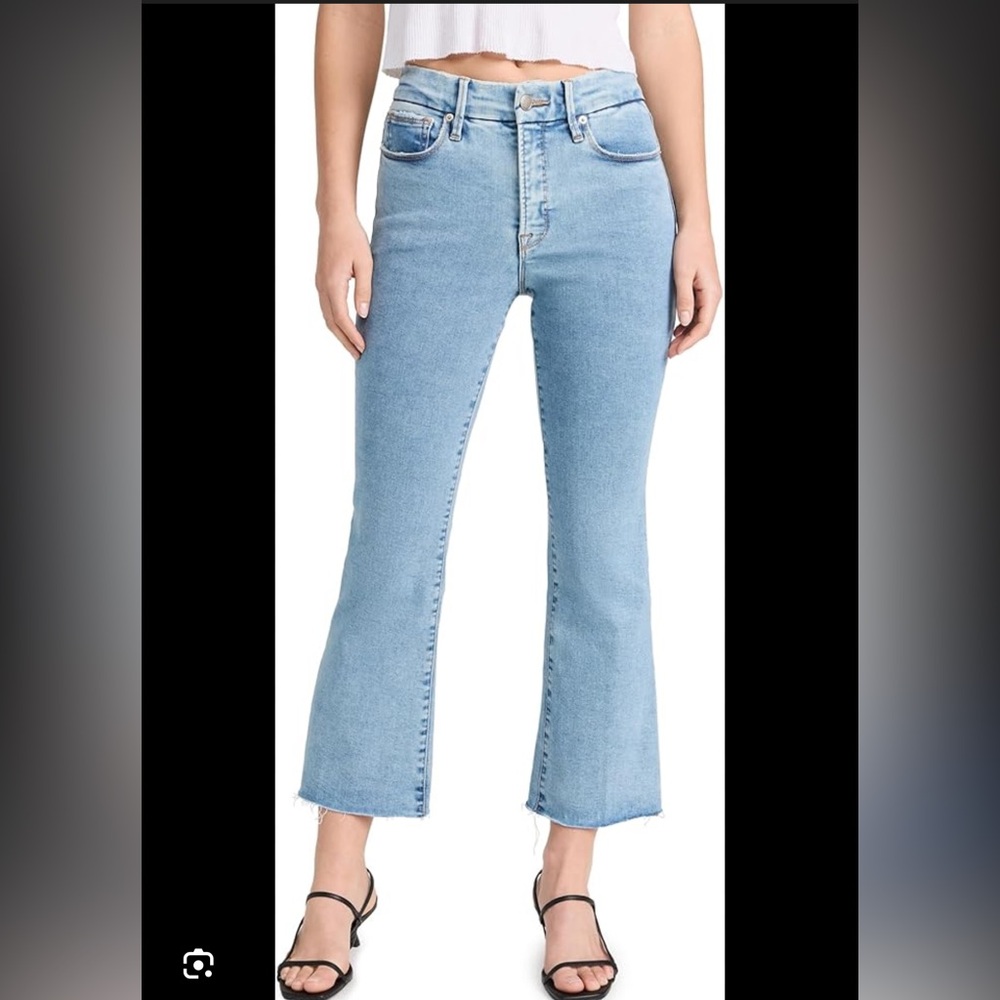 Good American Good Legs Cropped Mini Boot Jeans 6/28